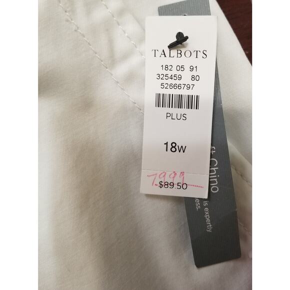NWT's-Talbots Girlfriend Chino Pants Cream Color Relaxed Leg Ankle Length Sz 18W - Picture 7 of 11